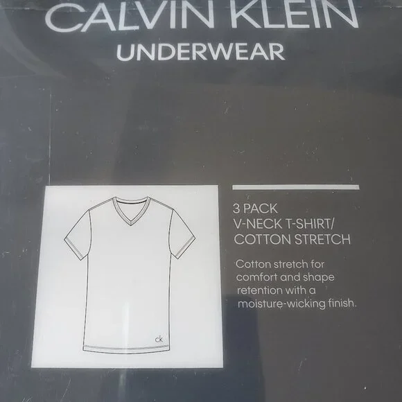 NWT - Calvin Klein Underwear V-Neck Black Tee - Size XL - Picture 2 of 4